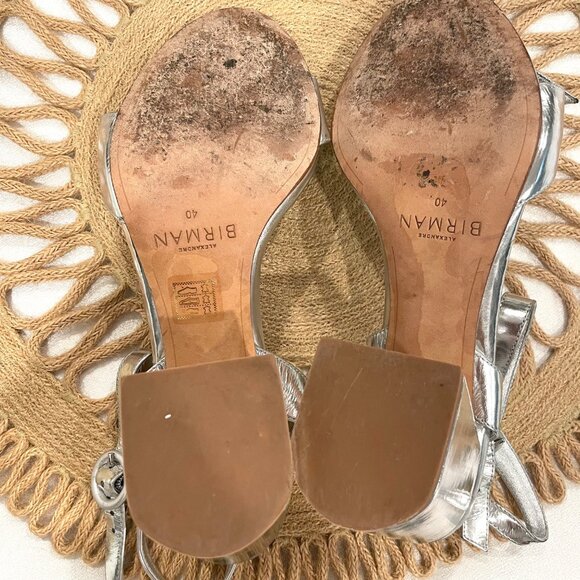 Alexandre Birman Women's Clarita Flare Block Heel Sandals Silver Size EU 40 - Picture 13 of 14